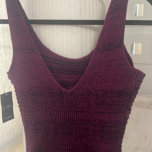 Jessica Simpson Sportswear Marled Purple/Magenta Pink Knit Fit and Flare Dress - Picture 8 of 17